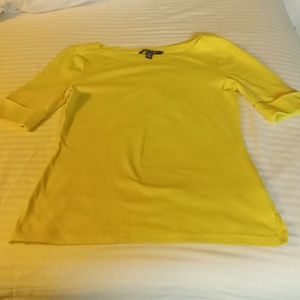 Black label  Lauren Ralph Lauren  size s/p yellow t shirt mid sleeve